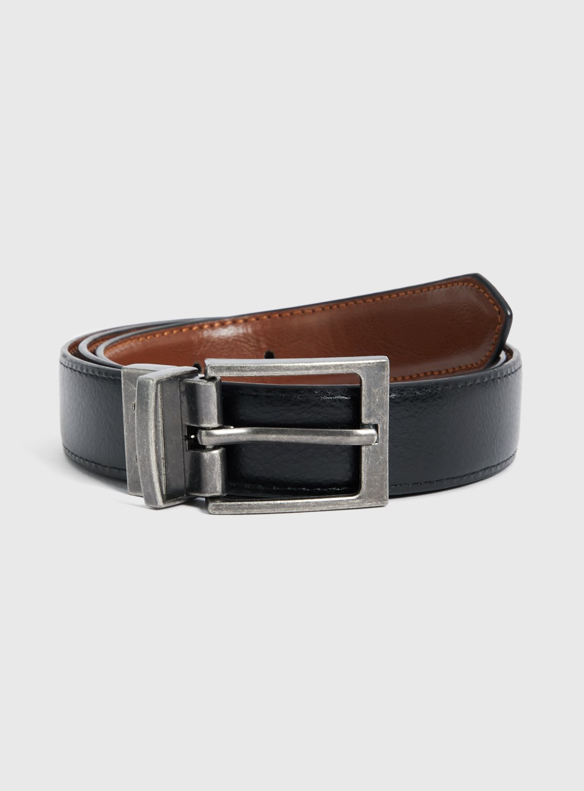 Black & Brown Reversible Faux Leather Belt M - Image 3 thumbnail